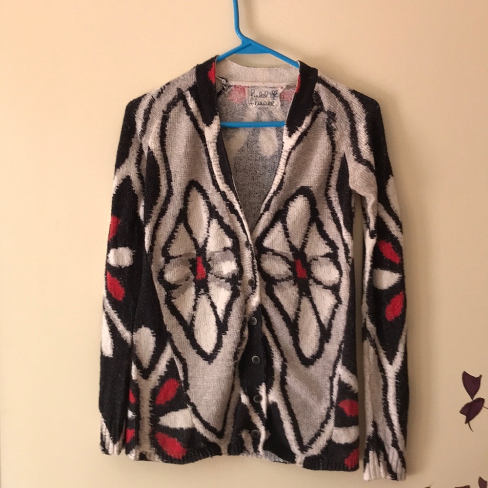 Anthropologie Field Flower Cardigan